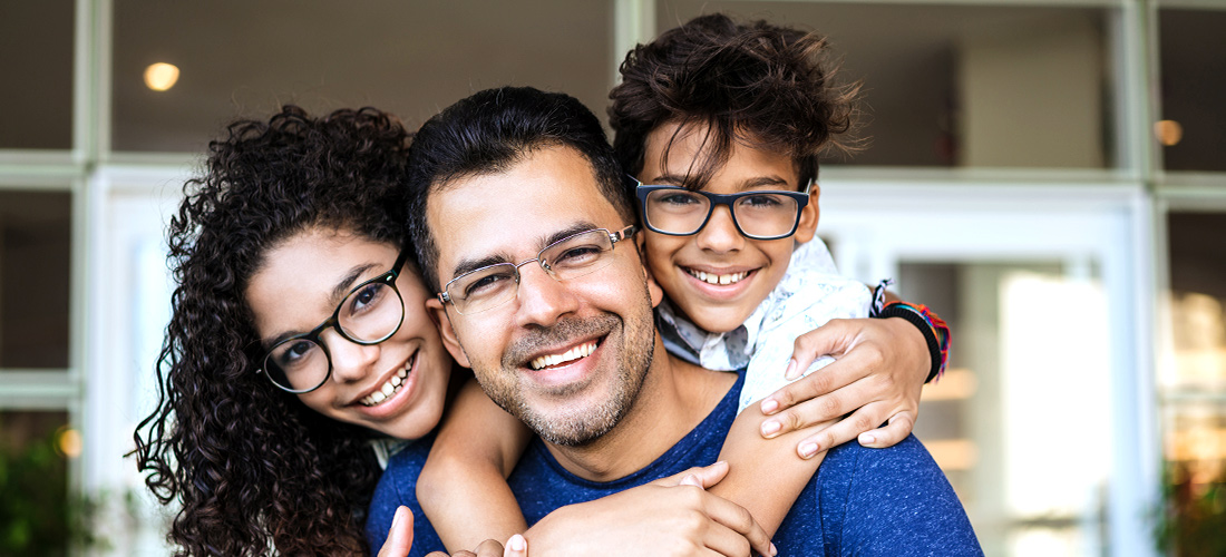 Father And Daughter Wearing Glasses